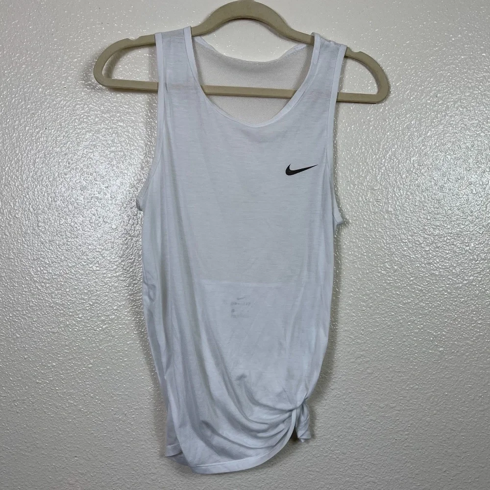 NIKE Dri-Fit White Mesh Back Tank Top Women's size XS